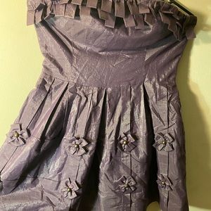Very cute purple florals strapless dress